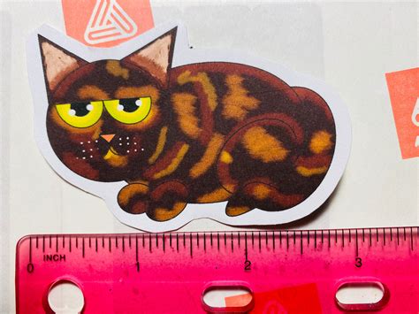 Tortoise Shell Cat Pk Stickers Etsy