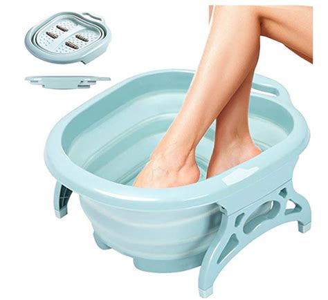 Foot Bath Collapsible Foot Spa With Foot Massager Rollers Foot Soak Tub For Athletes Foot
