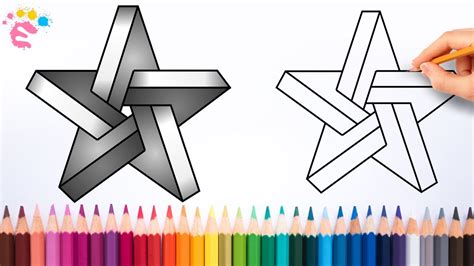 3d Easy Drawings How To Draw An Impossible Star Step By Step