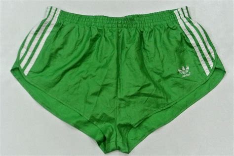 Vintage 80s Adidas Running Shorts Green Shiny D8 Mens By Neverfull
