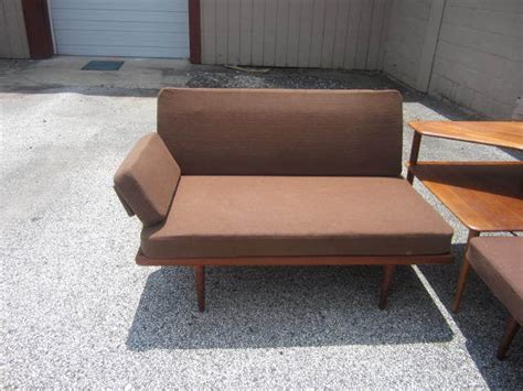 One side of this sofa will always be longer than the other side. Peter Hvidt Danish Modern L-shaped 3 Piece Teak Sofa Table at 1stdibs