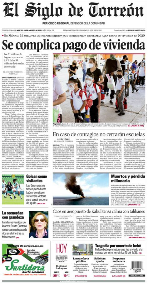 Periódico El Siglo De Torreon México Periódicos De México Edición