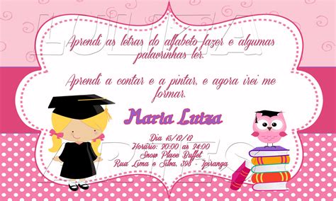 Convite De Formatura Da Educação Infantil