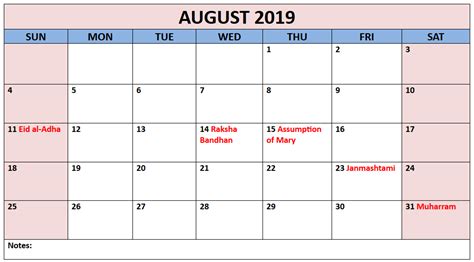 August 2019 Calendar With Holidays Uk Free Printable Calendar