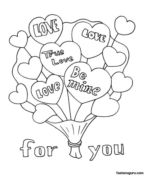 Use colored pencils or markers to make it come to life! Printable Valentine Bouquet coloring page - Printable ...