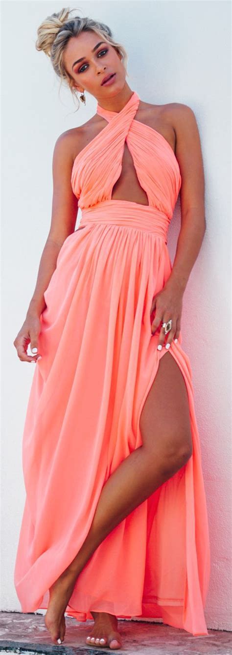 60 Top Beach Style Outfits Of Summer 2015 Coral Maxi Dresses Coral