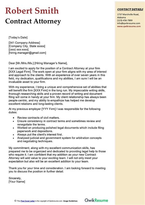 Attorney Cover Letter Template