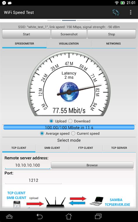 Depending on your requirement you can choose any app on the list. WiFi Speed Test - Android Apps on Google Play