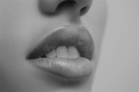 sensual lips woman mouth with white teeth white teeth dental background tender lips close