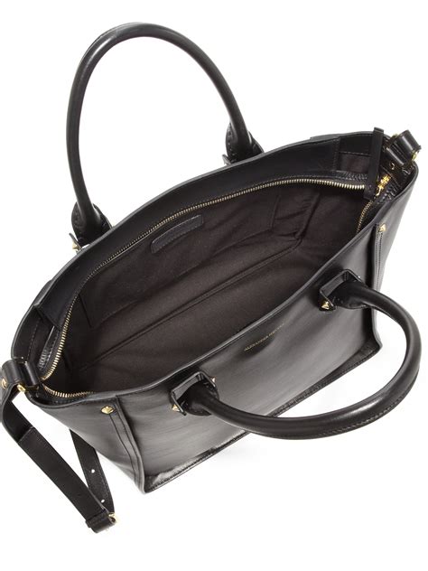 Alexander Mcqueen Inside Out Leather Shopper Tote Bag In Black Lyst