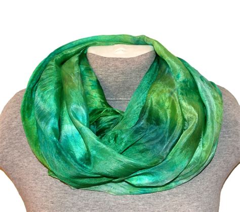 Emerald Green Silk Scarf Women Hand Painted Shawl Hand Dyed Etsy