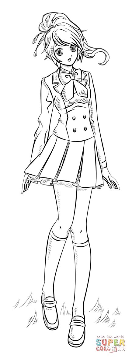 Anime Girl Coloring Page Free Printable Coloring Pages