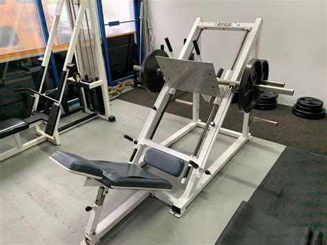 White Apex Seated Vertical Free Weight Leg Press Machine Able Auctions