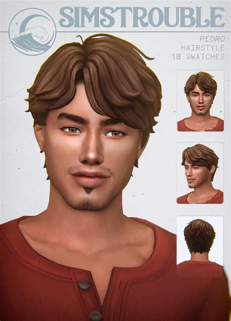 Pedro By Simstrouble Patreon Sims 4 Hair Male Sims 4 Sims Hair