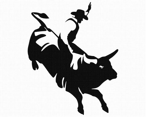 Cowboy Svg Bull Cut Files For Silhouette Bull Svg Bull Vector Angry