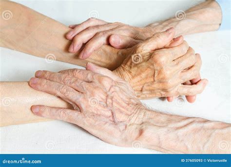 Old People Holding Hands Closeup Stock Image Image Of Mature