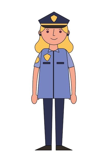 premium vector woman officer police character icon