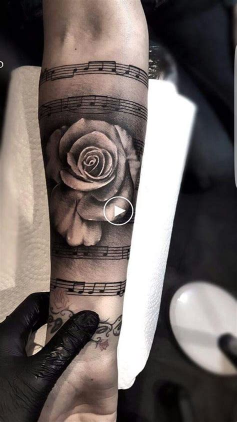 Tattoo Roses Notes Music Forearm Music Tattoo Sleeves Rose Tattoos