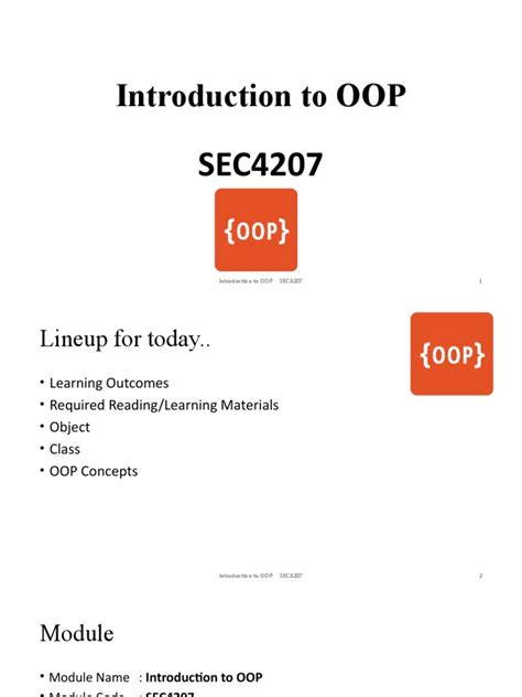 Introduction To Object Oriented Programming Concepts Classes Objects