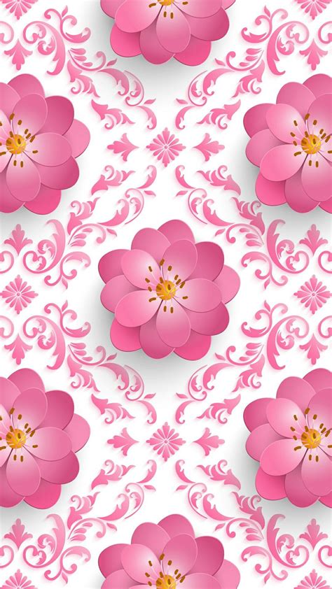 Pink 3d Flower Patterns Graphicswallpapers Pinterest Flower
