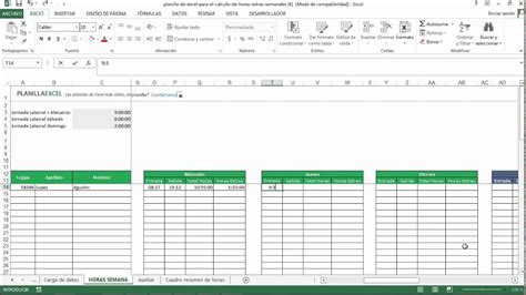 Planilla De Excel Para Horas Extras Youtube