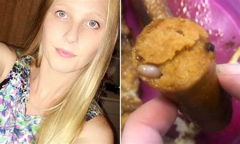 Disgusting Moment Young Mother Finds A Maggot Crawling In A Coles Sausage