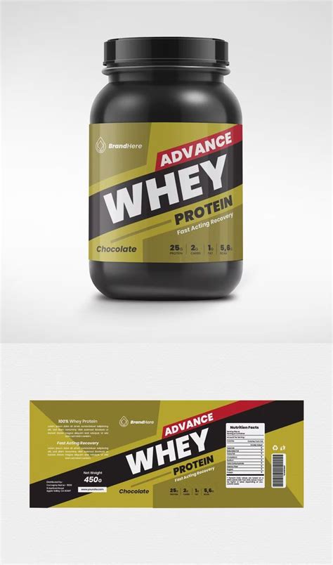 Protein Vitamin Label Packaging Design Ai Eps 100 Whey Protein