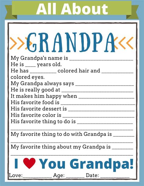 All About Grandpa Printable Free More Fathers Day T Ideas You Knock