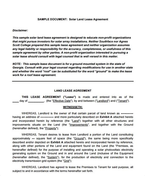 Ground Lease Agreement Template