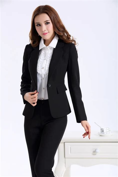 Formal Suits For Women Women Pant Suits Custom Suits Womens Black Business Exuding An