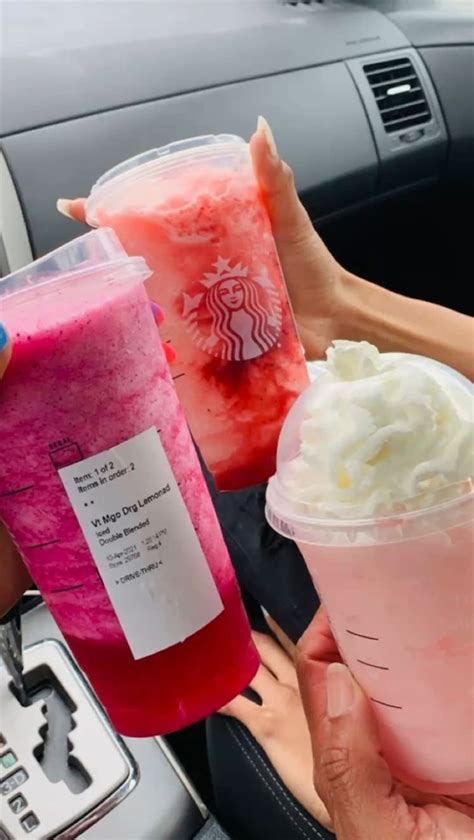 These Starbucks Drinks Look So Yummy Three Different Pink Drinks I