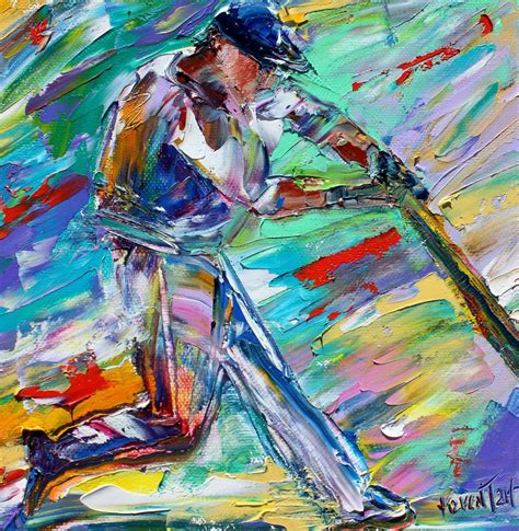 Baseball Painting Sports Art Canvas Painting Original Oil Abstract
