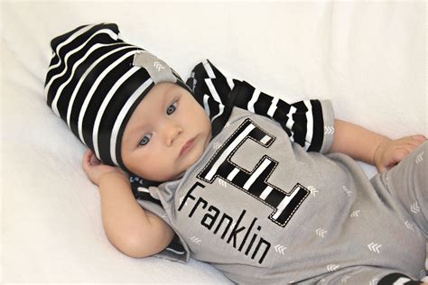 Baby Boy Clothes Personalized Baby Romper Newborn Baby Boy Etsy