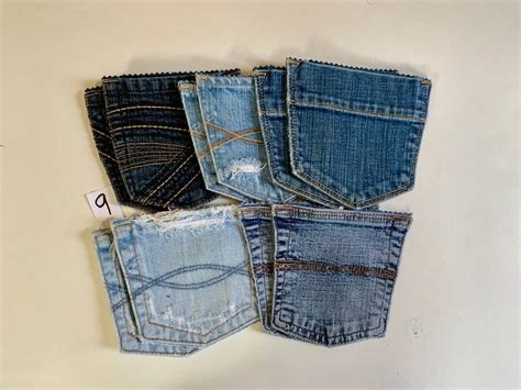 Reclaimed Salvaged Denim Blue Jean Back Pockets Denim Country Etsy
