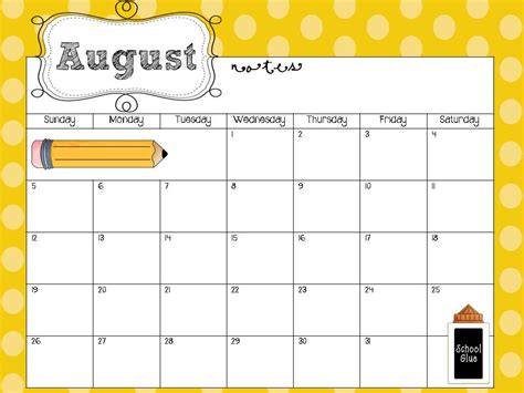6 best images of printable calendars for teachers