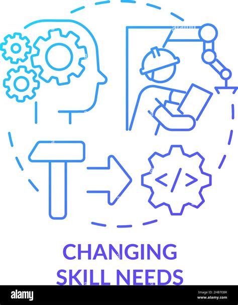 Changing Skill Needs Blue Gradient Concept Icon Stock Vector Image