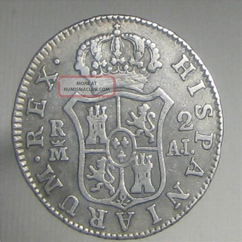 Rare 1808 Spanish 2 Reales Silver Coin From Madrid