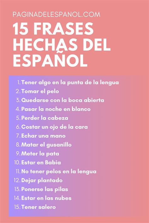 15 Frases Hechas Del Español La Página Del Español
