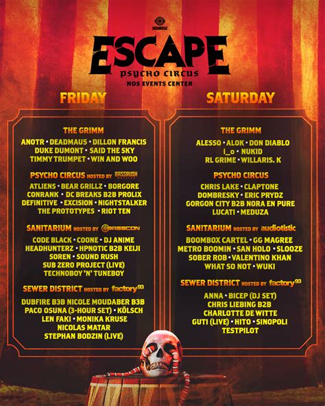 Escape Lineup By Stage New Stages Rescapehalloween