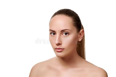 Beauty Portrait Of Female Face With Natural Skin Stock Image Image Of