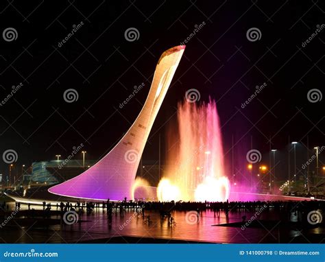 Beautiful Fountain In The City Of Sochi Editorial Stock Photo Image