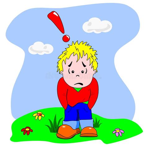 Sad And Lonely Cartoon Boy Stock Vector Image Of Alone 20602205
