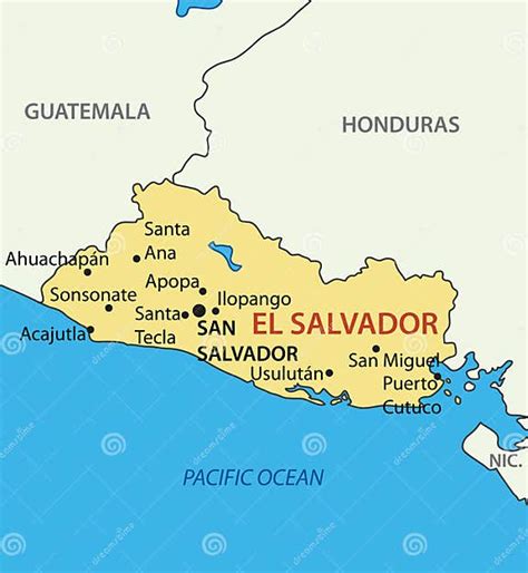El Salvador Karte Vektor Des Landes Vektor Abbildung Illustration