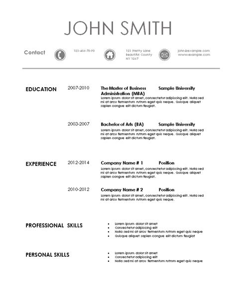 Completed training on basic life support and first aid skills; Simple Resume Template