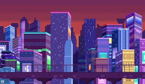 0 City Pixel Art Backgrounds