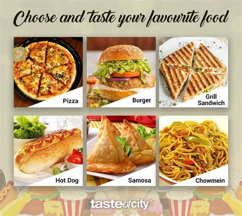 Choose And Taste Your Favourite Food Pizza Burgers Burgers Sandwiches