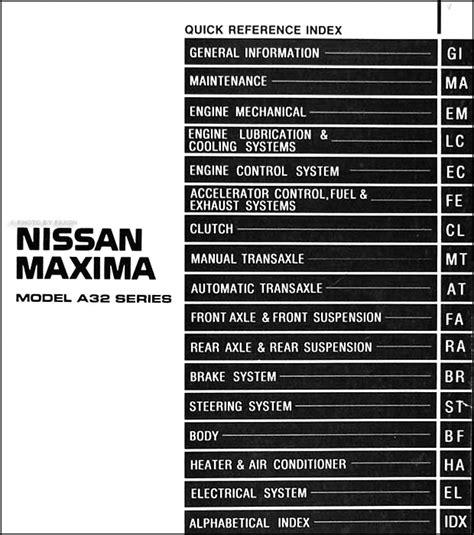 1995 Nissan Maxima Repair Shop Manual Original