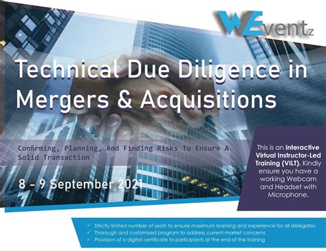 Technical Due Diligence In Mergers And Acquisitions 8 9 Sept 2021