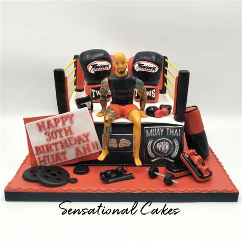 The Sensational Cakes Gym Man Boxing Athelete Man Muay Thai Theme Birthday Customized 3d Cake