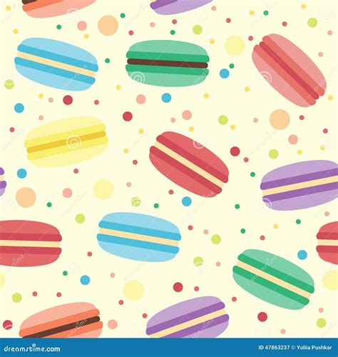 Seamless Pattern With Macarons Stock Vector Illustration Of